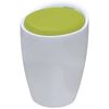 vidaXL Taburet, alb și verde, piele ecologică