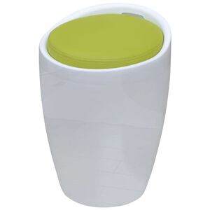 vidaXL Taburet, alb și verde, piele ecologică