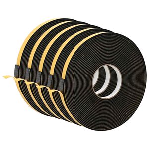 vidaXL Bandă din spumă autoadezivă 5 buc. Negru 15mm x 10m Spumă CR