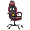 vidaXL Scaun gaming pivotant/suport picioare negru/roșu vin piele eco