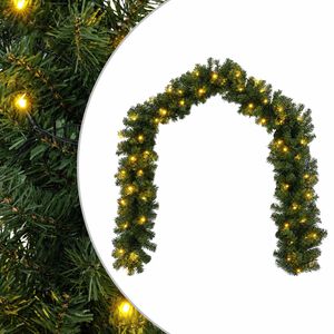 vidaXL Ghirlandă de Crăciun Verde 270 cm PVC 50 LED-uri
