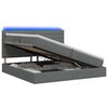vidaXL Pat cu LED și saltea Gri &icirc;nchis 200 x 200 cm Țesătură