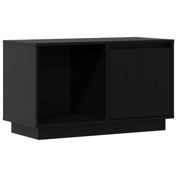 vidaXL Comodă TV, negru, 74x35x44 cm, lemn masiv de pin