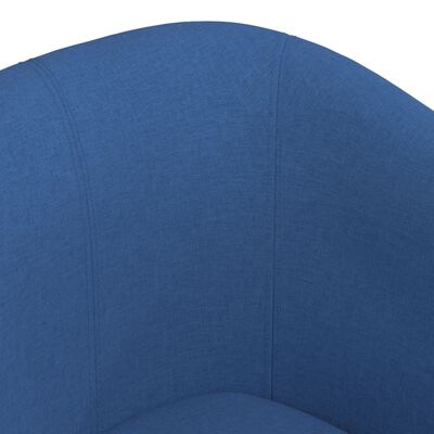 vidaXL Fotoliu tip cuvă cu taburet, albastru, material textil