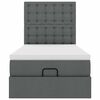 vidaXL Cadru pat otoman cu saltea țesătură gri &icirc;nchis 100x200 cm