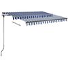 vidaXL Copertină retractabilă manual cu LED albastru și alb 300x250 cm