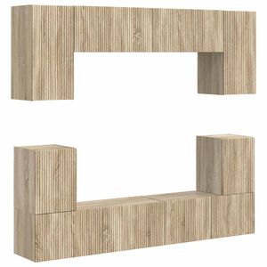 vidaXL Set comodă TV Pe perete 5 pcs Stejar Sonoma Lemn compozit
