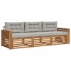 vidaXL Set de canapele de exterior 3 buc. Gri natural și deschis