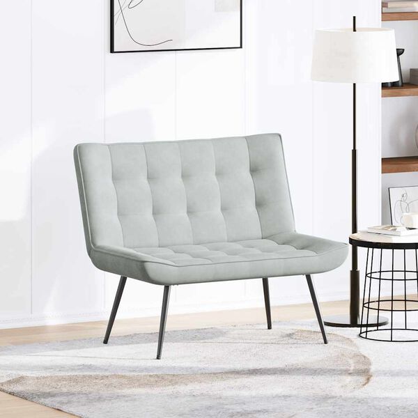 vidaXL Bancă gri deschis 110x74x84 cm catifea