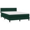 vidaXL Pat box spring cu saltea, Verde &icirc;nchis, 140x210 cm, catifea