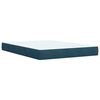 vidaXL Pat box spring cu saltea, albastru &icirc;nchis, 140x190 cm, catifea