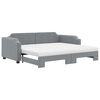 vidaXL Pat de zi cu extensie și saltele, gri deschis 100x200 cm textil