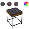 vidaXL Măsuță de cafea cu LED infinity, stejar fumuriu, 40x40x51 cm