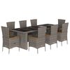 vidaXL Set mobilier grădină cu perne, 9 piese, gri, poliratan
