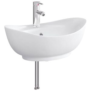 vidaXL Chiuvetă de baie cu robinet și scurgere Crom 59 x 35 x 21 cm