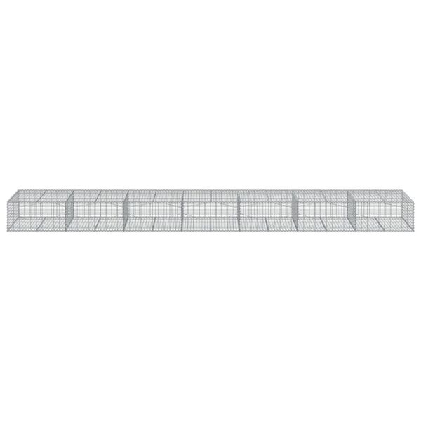 vidaXL Coș gabion cu capac, 700x100x50 cm, fier galvanizat