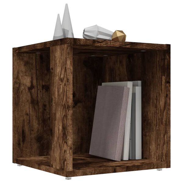 vidaXL Măsuță laterală, stejar fumuriu, 33x33x34,5 cm, lemn prelucrat