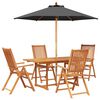 vidaXL Set de dining pentru exterior cu umbrelă 6 buc.
