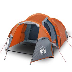 vidaXL Cort de camping tunel 2 persoane, portocaliu, impermeabil