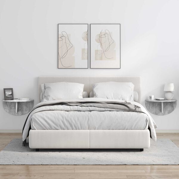 vidaXL Raft de perete Gri din beton 48 x 24 x 24 cm Lemn compozit