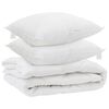vidaXL Duvet pentru toate sezoanele cu pernă 3 buc. Alb Microfibră