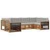 vidaXL Set de canapele de exterior 6 buc. Natural și gri deschis