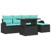 vidaXL Set de canapele pentru grădină 6 pcs Negru poliratan