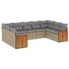 vidaXL Set canapele de grădină, 9 piese, cu perne, bej, poliratan