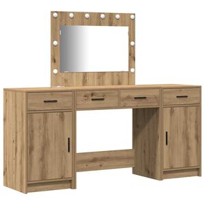 vidaXL Masă de Machiaj 3 buc. Maro 78,5 x 41 x 135 cm Lemn prelucrat
