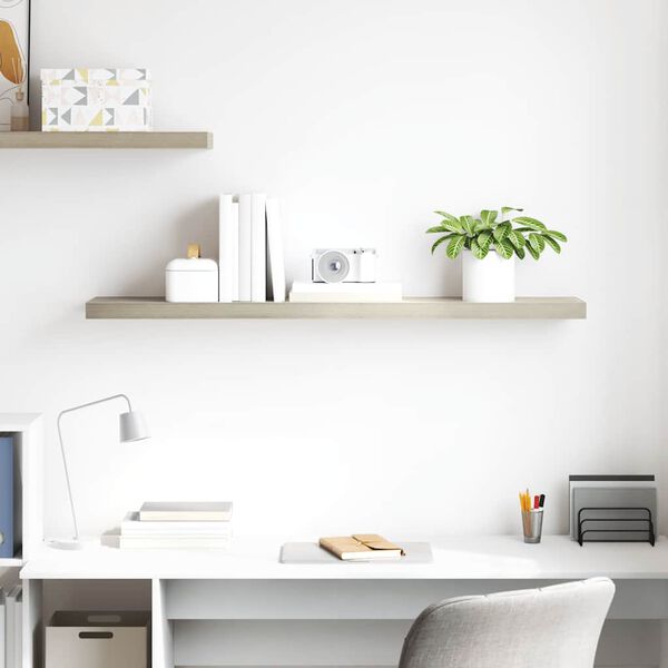 vidaXL Raft de perete suspendat, stejar, 120x23,5x3,8 cm, MDF