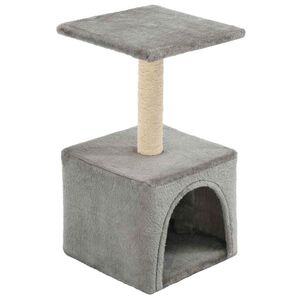 vidaXL Ansamblu pentru pisici, st&acirc;lp cu funie de sisal, gri, 55 cm
