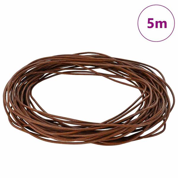 vidaXL Cord din Piele Maro deschis &Oslash;1 mm x 5 m Piele