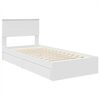 vidaXL Pat cu storage cu headboard Alb 90 x 200 cm Lemn compozit