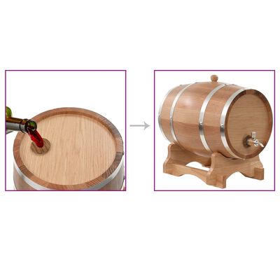 vidaXL Butoi de vin cu canea, stejar masiv, 12 L