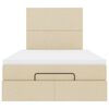 vidaXL Cadru de pat otoman cu saltea crem 120x190cm stofa