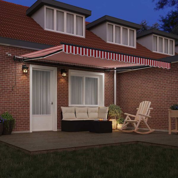 vidaXL Țesătură pentru copertină cu Roșu și Alb 400 &times; 300 cm Poliester