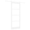 vidaXL Ușă glisantă ORKDAL Alb 93 x 232 cm Lemn masiv de pin și sticlă