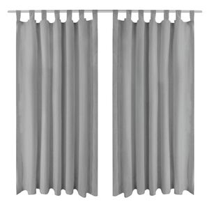 vidaXL Draperii micro-satin cu bride, 2 buc, 140 x 225 cm, gri
