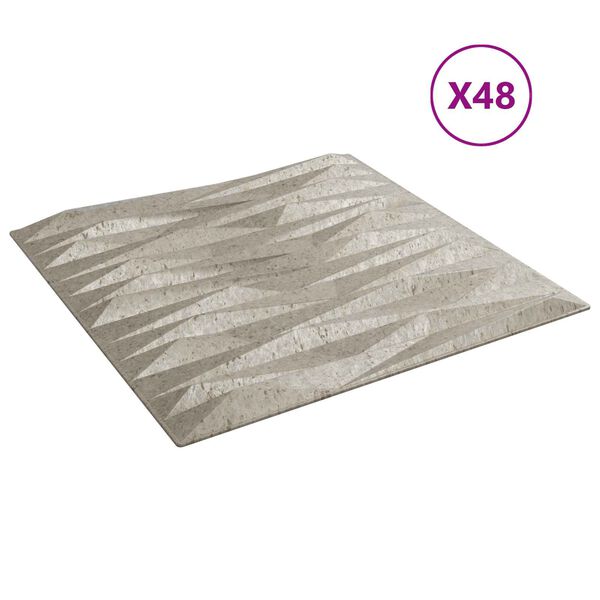 vidaXL Panouri de perete 48 pcs Beton Stone 50 x 50 cm Spumă XPS
