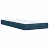 vidaXL Pat box spring cu saltea, albastru, 100x200 cm, catifea
