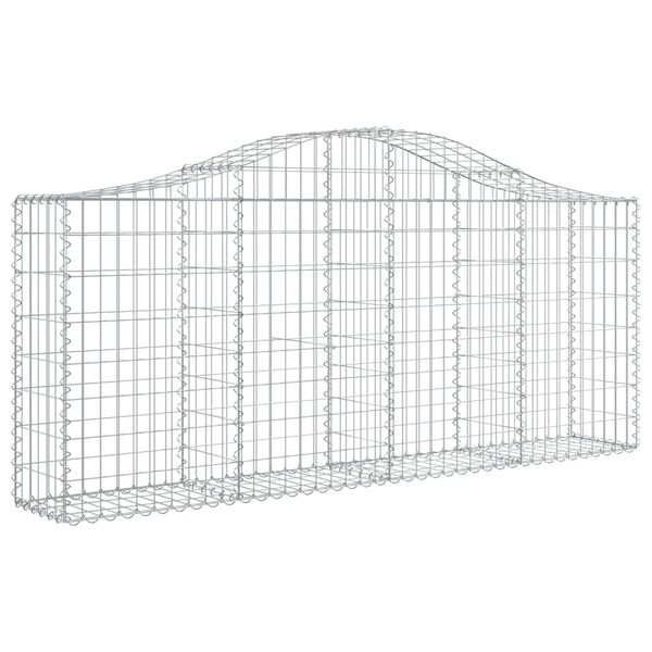 vidaXL Coșuri gabion arcuite 20 buc, 200x30x80/100 cm, fier galvanizat