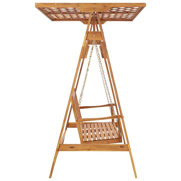 vidaXL Balansoar de grădină cu șipci, lemn masiv de acacia
