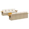 vidaXL Set canapele de grădină, 9 piese, cu perne, bej, poliratan