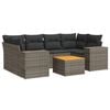 vidaXL Set canapele de grădină, 7 piese, cu perne, gri, poliratan