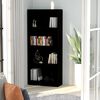 vidaXL Bibliotecă cu 4 rafturi, negru, 60x24x142 cm, lemn prelucrat