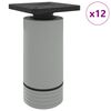 vidaXL Picioare de mobilă Reglabil 12 buc. Alb 64 x 64 x 100 mm PP