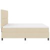 vidaXL Pat cu arcuri cu saltea cu headboard Crem 180 x 200 cm țesătură
