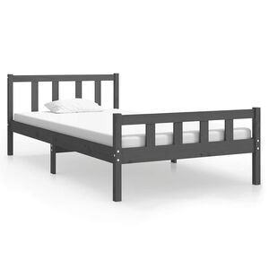 vidaXL Cadru de pat, gri, 100x200 cm, lemn masiv
