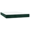 vidaXL Pat box spring cu saltea, verde &icirc;nchis, 140x200 cm, catifea