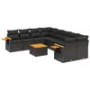 vidaXL Set mobilier de grădină cu perne, 9 piese, negru, poliratan